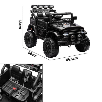 Mazam Ride on Car Electric Jeep Bluetooth Black-Ride On Car-PEROZ Accessories