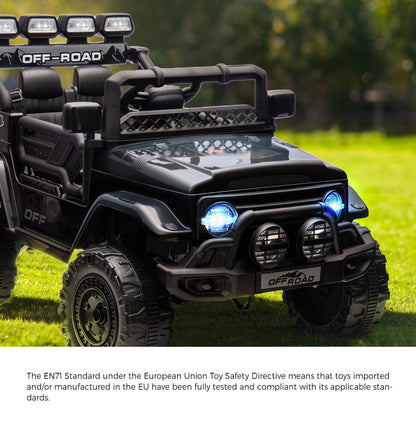 Mazam Ride on Car Electric Jeep Bluetooth Black-Ride On Car-PEROZ Accessories