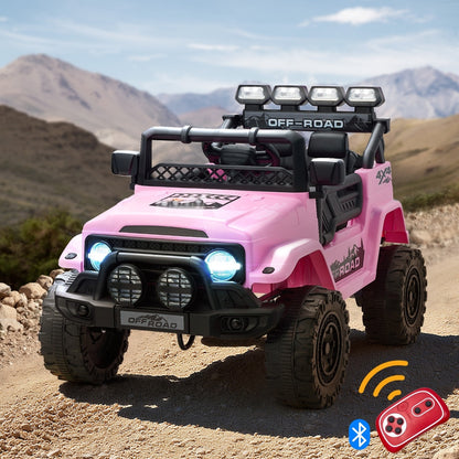 Mazam Ride on Car Electric Jeep Bluetooth Pink-Ride On Car-PEROZ Accessories