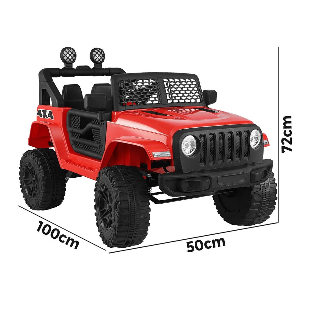Mazam Jeep Kids Ride On Car with 12V Battery Twin Motors and Remote Control Red-Ride on Toys - Cars-PEROZ Accessories