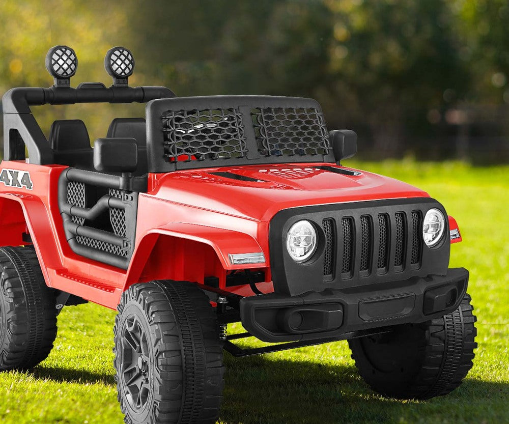 Mazam Jeep Kids Ride On Car with 12V Battery Twin Motors and Remote Control Red-Ride on Toys - Cars-PEROZ Accessories