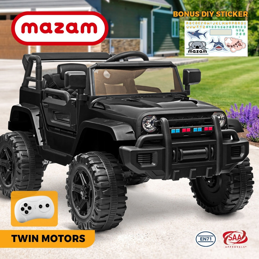 Mazam Ride On Car 12V Electric Jeep Remote Vehicle Kids Toy Cars Gift LED light-Ride on Toys - Cars-PEROZ Accessories