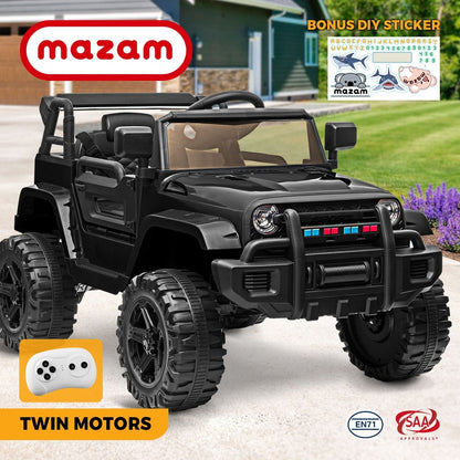 Mazam Ride On Car 12V Electric Jeep Remote Vehicle Kids Toy Cars Gift LED light-Ride on Toys - Cars-PEROZ Accessories