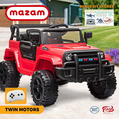 Mazam Ride On Car Electric Jeep Toy Remote Cars Kids Gift MP3 LED lights 12V-Ride on Toys - Cars-PEROZ Accessories