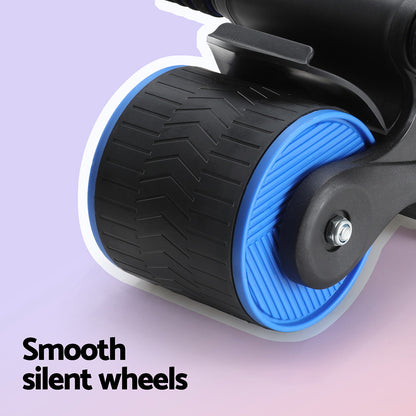 Everfit Ab Roller Automatic Rebound Abdominal Wheel Home Gym Workout Blue-Sports &amp; Fitness &gt; Exercise, Gym &amp; Fitness &gt; Gym Equipment &amp; Accessories-PEROZ Accessories