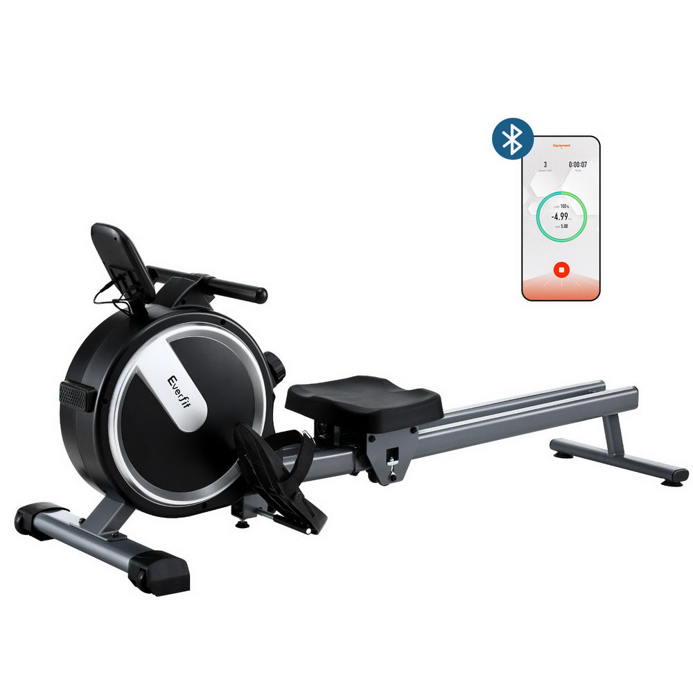 Everfit 16 Level Magnetic Rowing Machine for Home with App Connect Black-Sports &amp; Fitness &gt; Exercise, Gym &amp; Fitness &gt; Gym Equipment &amp; Accessories-PEROZ Accessories