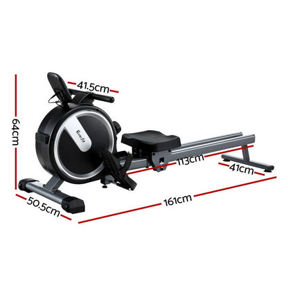 Everfit 16 Level Magnetic Rowing Machine for Home with App Connect Black-Sports &amp; Fitness &gt; Exercise, Gym &amp; Fitness &gt; Gym Equipment &amp; Accessories-PEROZ Accessories
