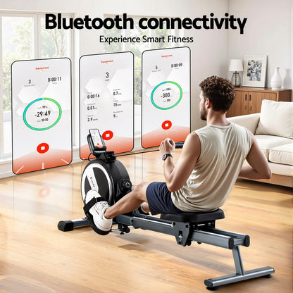 Everfit 16 Level Magnetic Rowing Machine for Home with App Connect Black-Sports &amp; Fitness &gt; Exercise, Gym &amp; Fitness &gt; Gym Equipment &amp; Accessories-PEROZ Accessories