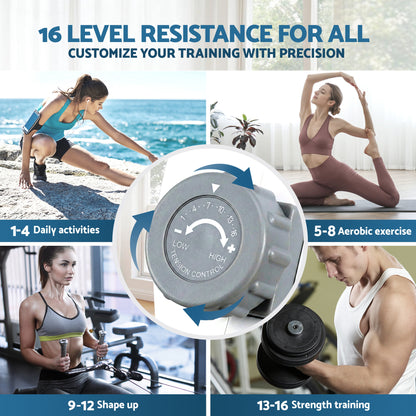 Everfit Rowing Machine for Home Magnetic Rowing Machine App Compatible Quiet Exercise Equipment White-Sports &amp; Fitness > Exercise, Gym &amp; Fitness > Gym Equipment &amp; Accessories-PEROZ Accessories