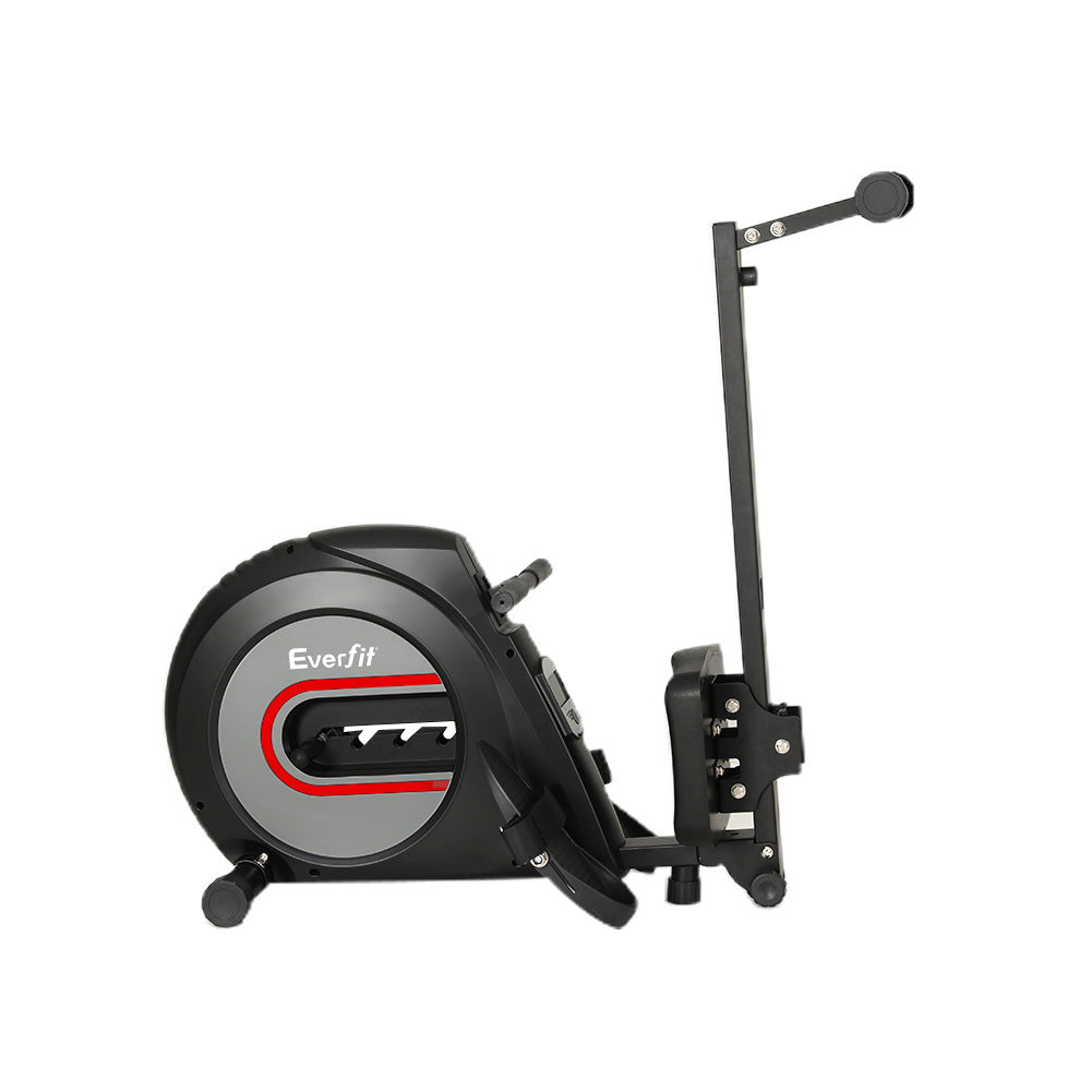 Everfit Rowing Machine Rower Elastic Rope Resistance Fitness Home Cardio Black-Sports &amp; Fitness &gt; Exercise, Gym &amp; Fitness &gt; Exercise Bikes-PEROZ Accessories