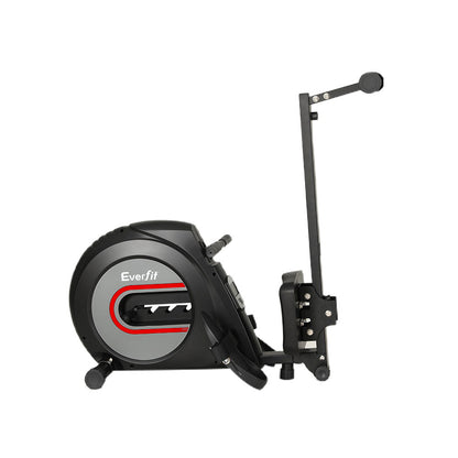 Everfit Rowing Machine Rower Elastic Rope Resistance Fitness Home Cardio Black-Sports &amp; Fitness &gt; Exercise, Gym &amp; Fitness &gt; Exercise Bikes-PEROZ Accessories