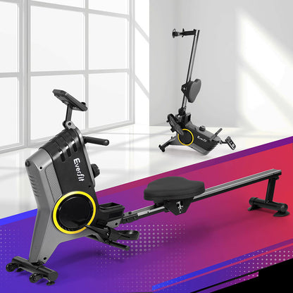 Everfit Rowing Machine 12 Levels Magnetic Rower Fitness Gym Cardio Workout-Sports &amp; Fitness &gt; Exercise, Gym &amp; Fitness &gt; Gym &amp; Training Step-PEROZ Accessories