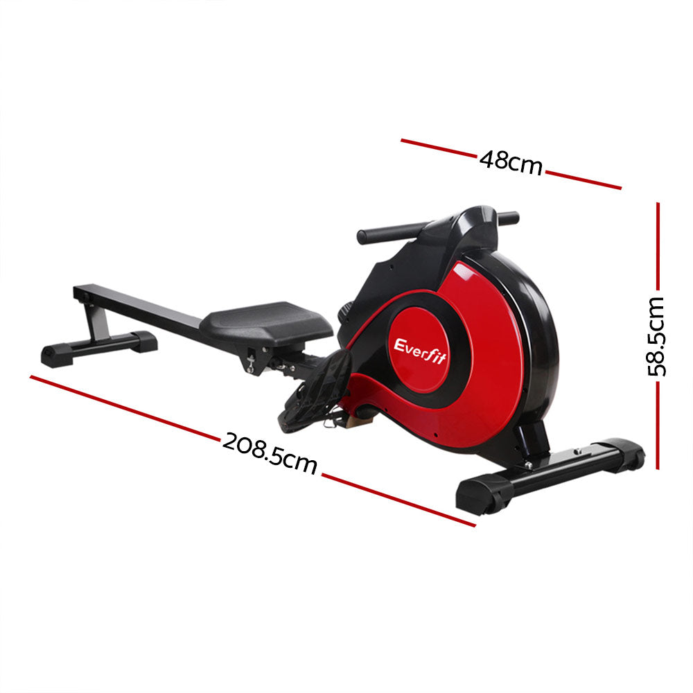 Everfit Rowing Machine Rower Magnetic Resistance Exercise Gym Home Cardio Red-Sports &amp; Fitness &gt; Fitness Accessories-PEROZ Accessories