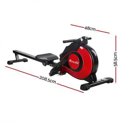 Everfit Rowing Machine Rower Magnetic Resistance Exercise Gym Home Cardio Red-Sports &amp; Fitness &gt; Fitness Accessories-PEROZ Accessories