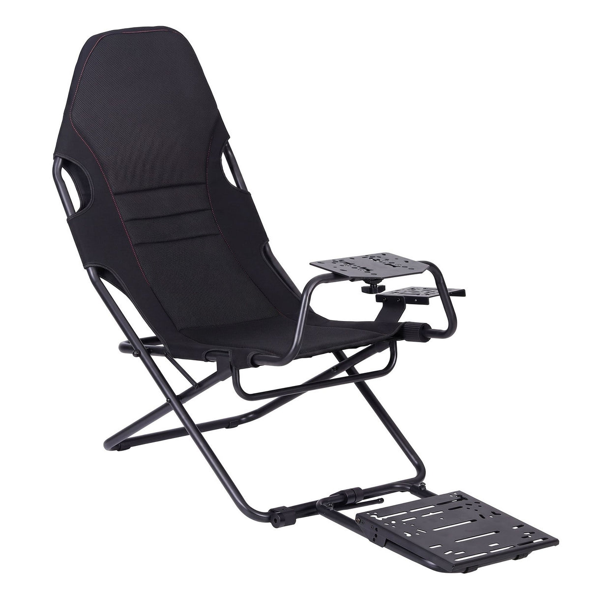 Artiss Steel Foldable Racing Simulator Cockpit Seat Wheel Stand Gear Shifter Mount Black-Furniture > Bar Stools &amp; Chairs > Gaming Chairs-PEROZ Accessories