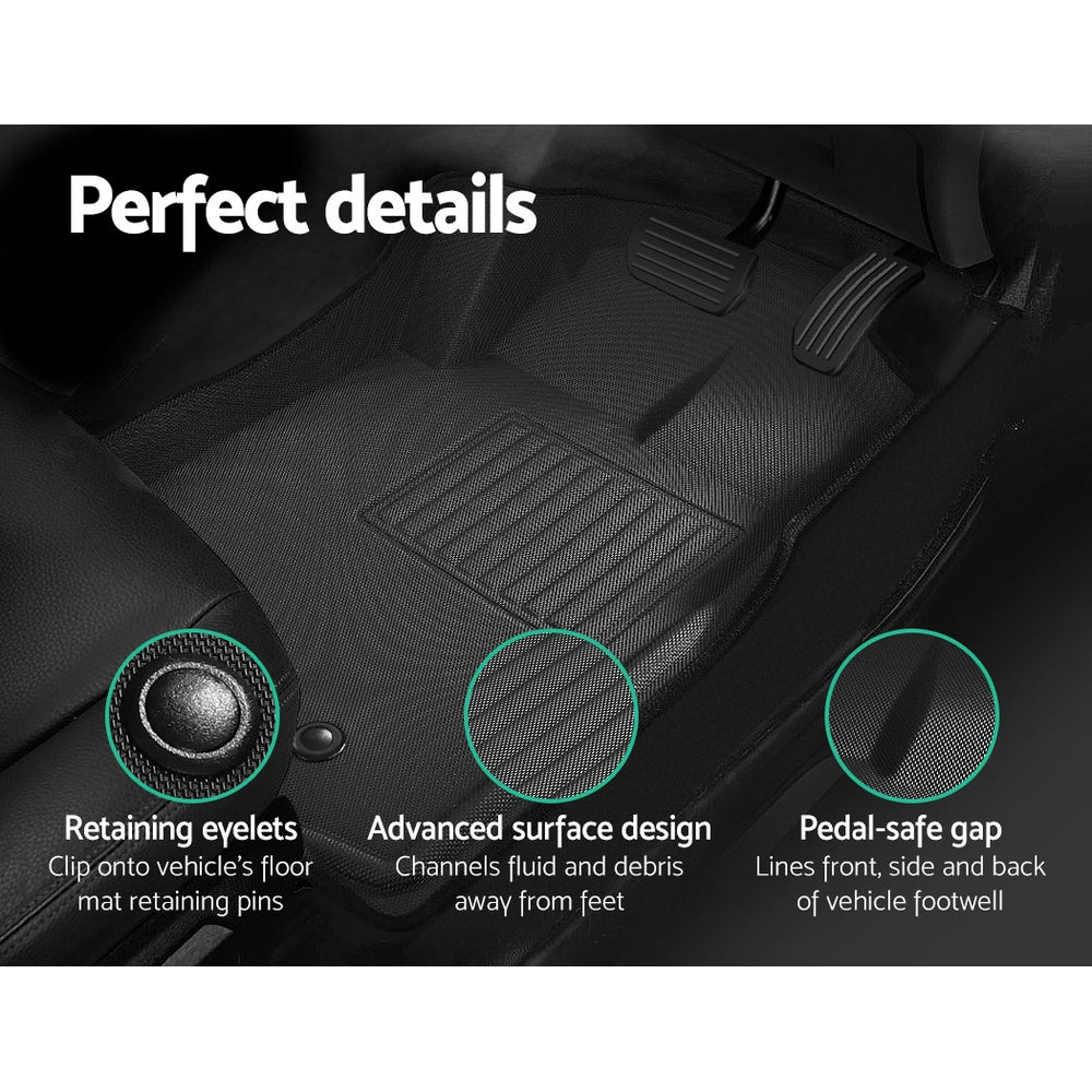 Weisshorn Car Floor Mats Rubber Fits Ford Ranger PX PX2 PX3 Dual Cab 2011-2022 3D-Auto Accessories &gt; Auto Accessories Others &gt; Automotive Decor-PEROZ Accessories