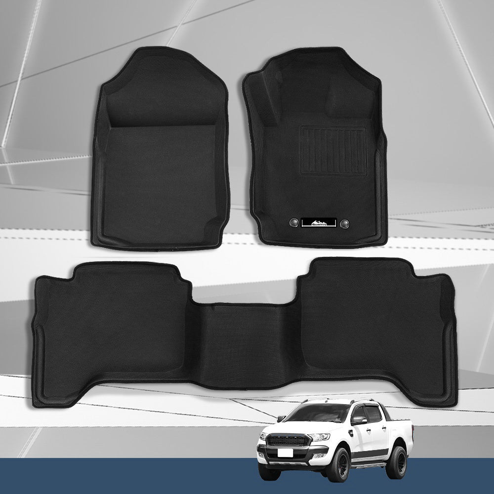 Weisshorn Car Floor Mats Rubber Fits Ford Ranger PX PX2 PX3 Dual Cab 2011-2022 3D-Auto Accessories &gt; Auto Accessories Others &gt; Automotive Decor-PEROZ Accessories