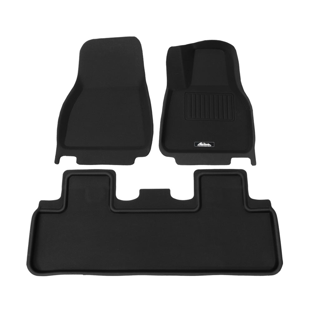 Weisshorn Tesla Model Y Rubber Mats Carpets Front Rear Set RHD 21-24-Auto Accessories &gt; Auto Accessories Others-PEROZ Accessories