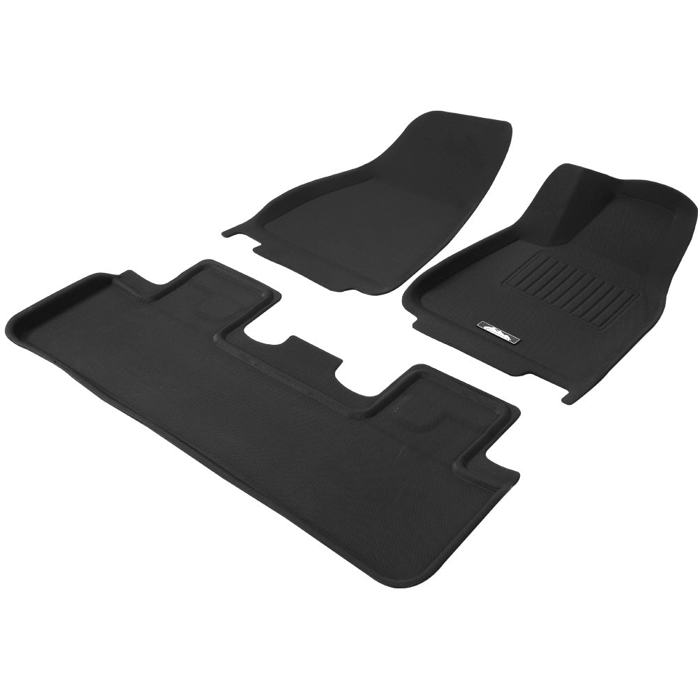 Weisshorn Tesla Model Y Rubber Mats Carpets Front Rear Set RHD 21-24-Auto Accessories &gt; Auto Accessories Others-PEROZ Accessories