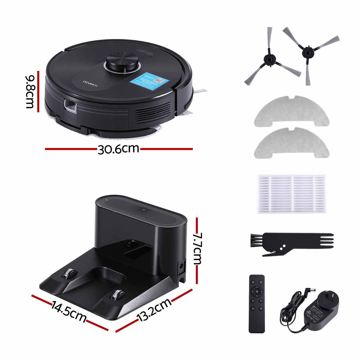 DEVANTI Robot Vacuum and Mop, APP Control 6000Pa LDS Laser 3-in-1 Cleaning-Appliances > Vacuum Cleaners > Vacuums-PEROZ Accessories