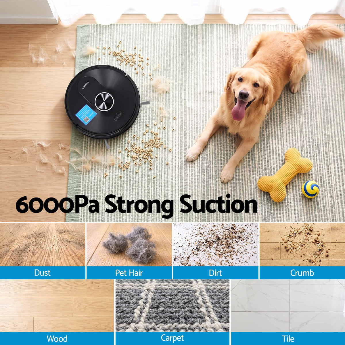 DEVANTI Robot Vacuum and Mop, APP Control 6000Pa LDS Laser 3-in-1 Cleaning-Appliances > Vacuum Cleaners > Vacuums-PEROZ Accessories