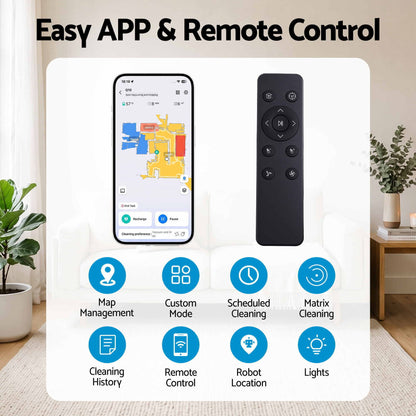 DEVANTI Robot Vacuum and Mop, APP Control 6000Pa LDS Laser 3-in-1 Cleaning-Appliances > Vacuum Cleaners > Vacuums-PEROZ Accessories
