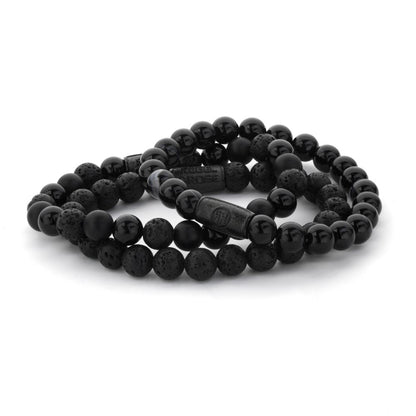 Rebel and Rose Black Moon - All-Black 8mm Bracelet-PEROZ Accessories