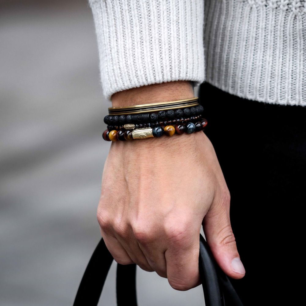 Rebel and Rose Black Moon - All-Black 8mm Bracelet-PEROZ Accessories