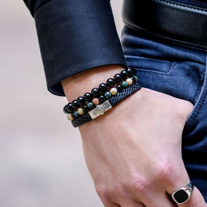 Rebel and Rose Black Velvet Vintage 8mm Bracelet-PEROZ Accessories