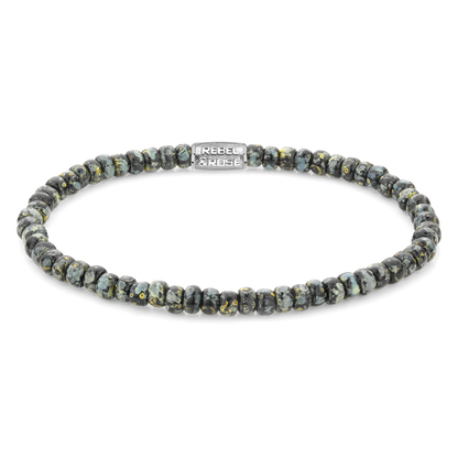 Rebel and Rose Glass Rocks Black Leopard 4mm Bracelet-PEROZ Accessories