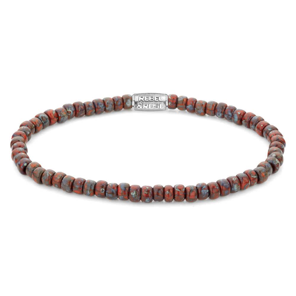 Rebel and Rose Glass Rocks Red Jazz 4mm Bracelet-PEROZ Accessories