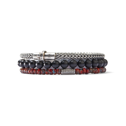 Rebel and Rose Glass Rocks Red Jazz 4mm Bracelet-PEROZ Accessories