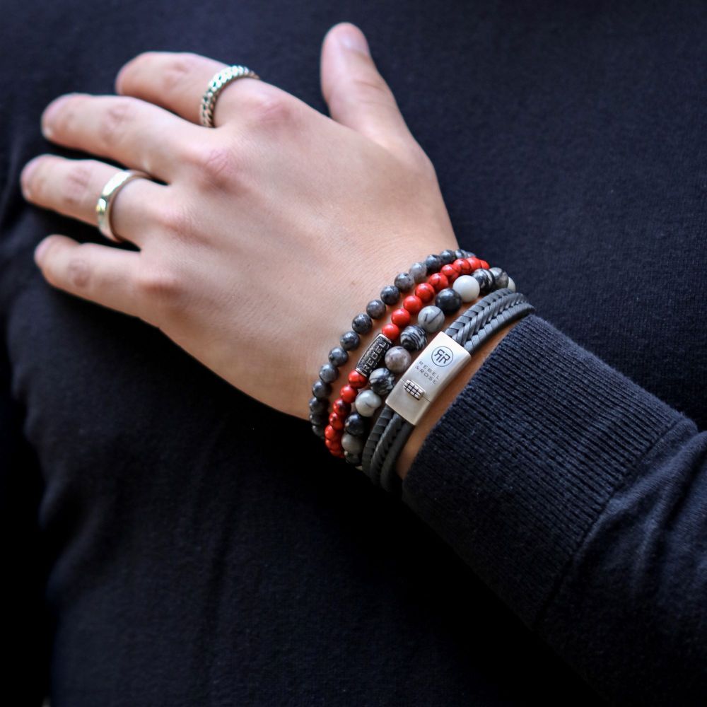 Rebel and Rose Grey Seduction Vintage 6mm Bracelet-PEROZ Accessories