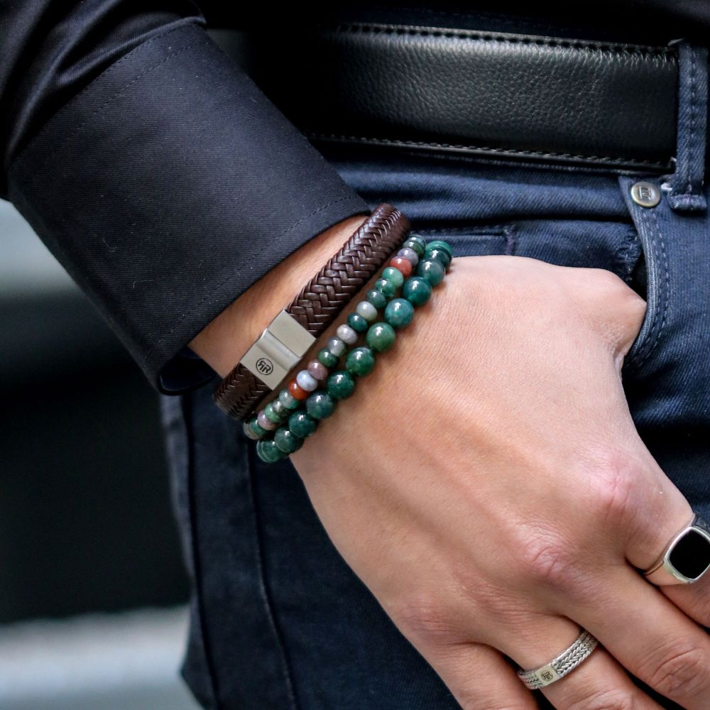 Rebel and Rose Indian Summer Round Slices 6mm Bracelet-PEROZ Accessories