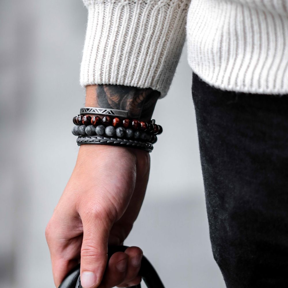 Rebel and Rose Mad Grey Seduction 8mm Bracelet-PEROZ Accessories