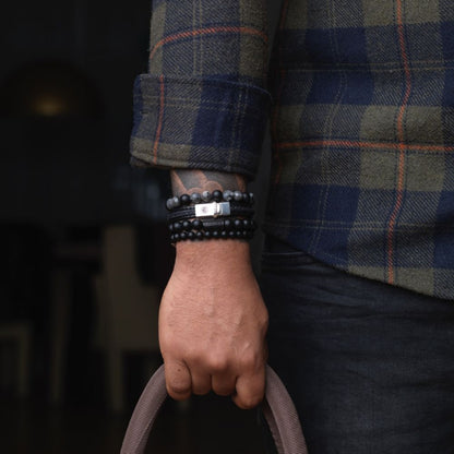 Rebel and Rose Mad Panther - All-Black 6mm Bracelet-PEROZ Accessories