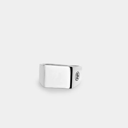 Rebel and Rose Ring Rectangle Silver Shine-PEROZ Accessories