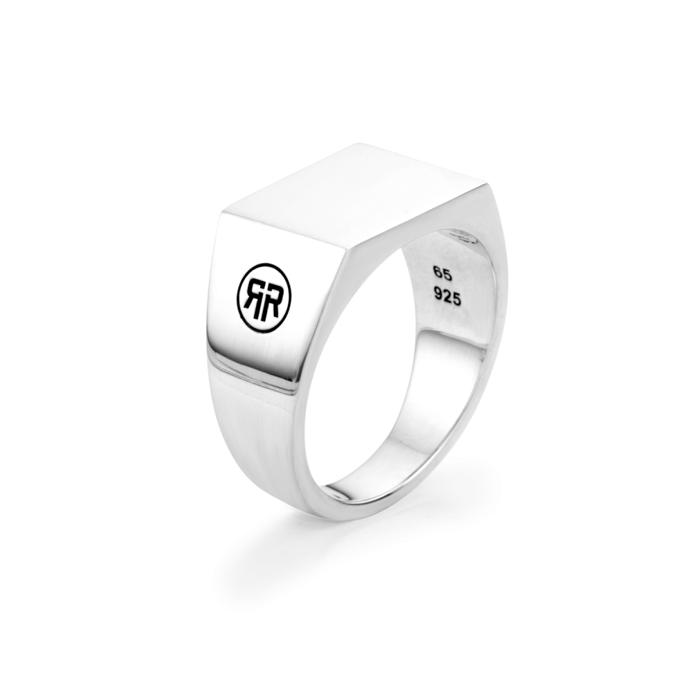 Rebel and Rose Ring Rectangle Silver Shine-PEROZ Accessories