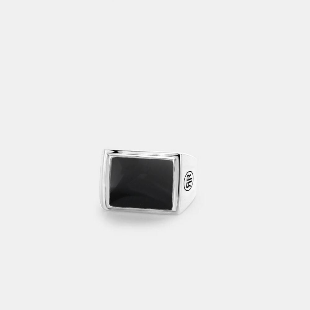 Rebel and Rose Ring Square Onyx Lowneck-PEROZ Accessories