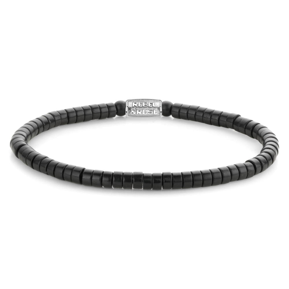 Rebel and Rose Slices - The Black Stone 4mm Bracelet-PEROZ Accessories