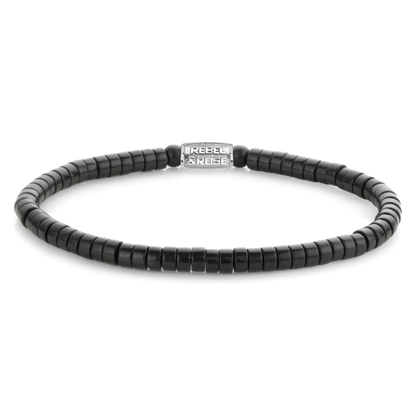 Rebel and Rose Slices - The Black Stone 4mm Bracelet-PEROZ Accessories