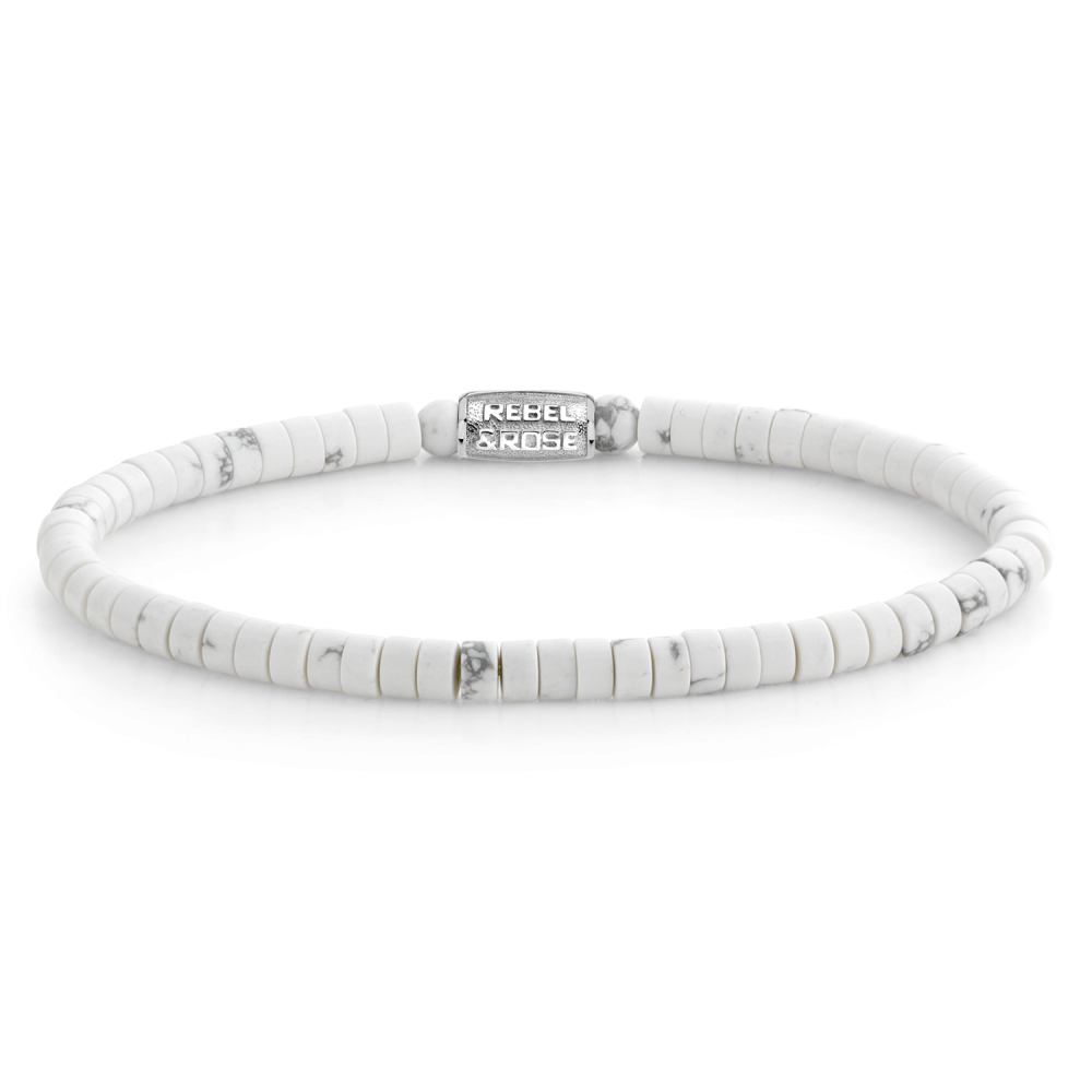Rebel and Rose Slices - Virgin White 4mm Bracelet-PEROZ Accessories
