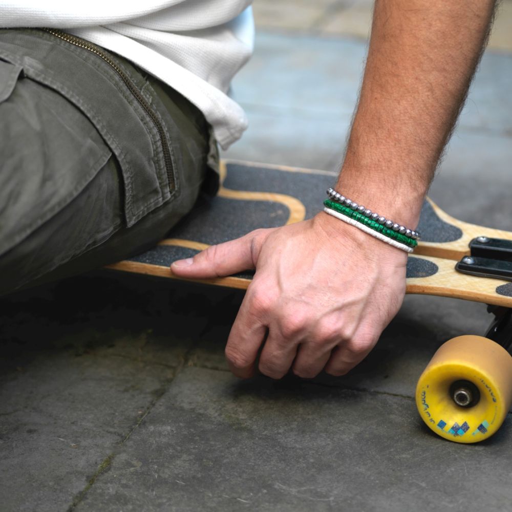 Rebel and Rose Slices - Virgin White 4mm Bracelet-PEROZ Accessories