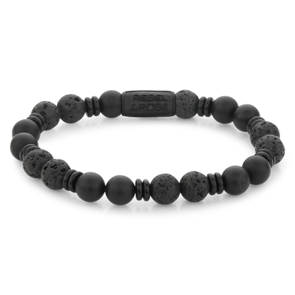 Rebel and Rose Variations Black 8mm Bracelet-PEROZ Accessories