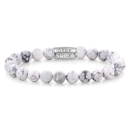 Rebel and Rose Virgin White 8mm Bracelet-PEROZ Accessories