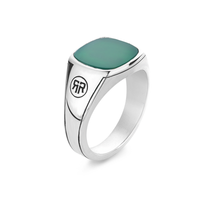 Rebel and RoseRing Square Green Jade-PEROZ Accessories