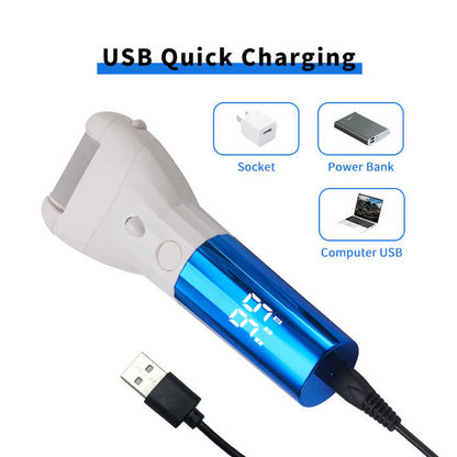 Rechargeable Electric Callus Remover with Adjustable Speeds and LED Display Dark Blue-Foot Care-PEROZ Accessories