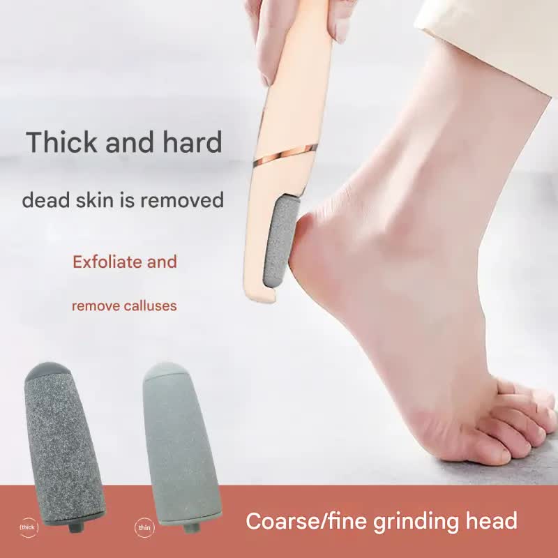 Rechargeable Electric Foot File - Waterproof Callus Remover with Interchangeable Heads(white)-Foot Care-PEROZ Accessories