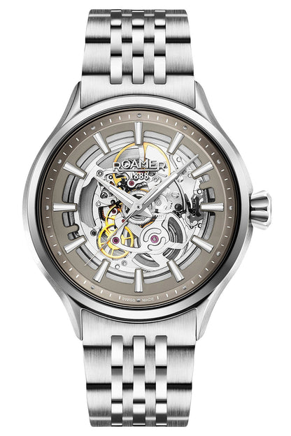 Roamer Competence Skeleton III 43mm Stainless Steel Strap Watch-PEROZ Accessories