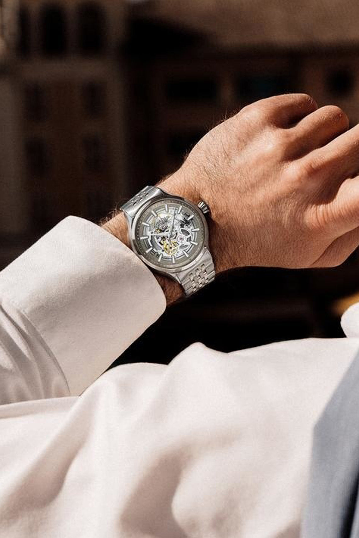 Roamer Competence Skeleton III 43mm Stainless Steel Strap Watch-PEROZ Accessories